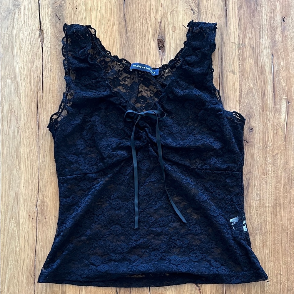 Brandy Melville Black Lace Top